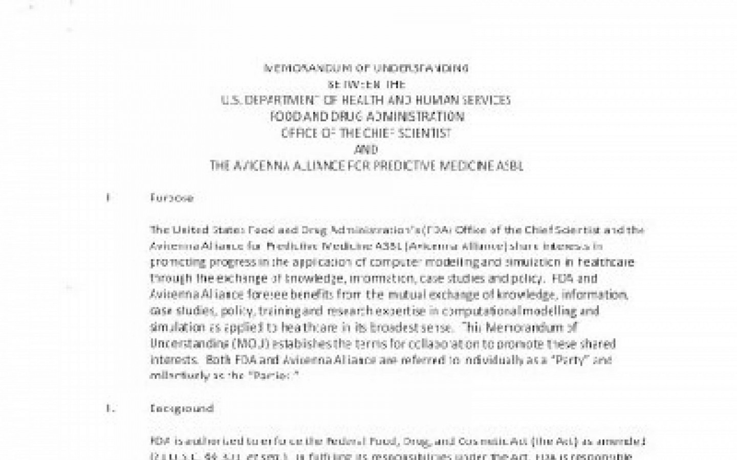 Signature of Memorandum of Understanding with FDA !