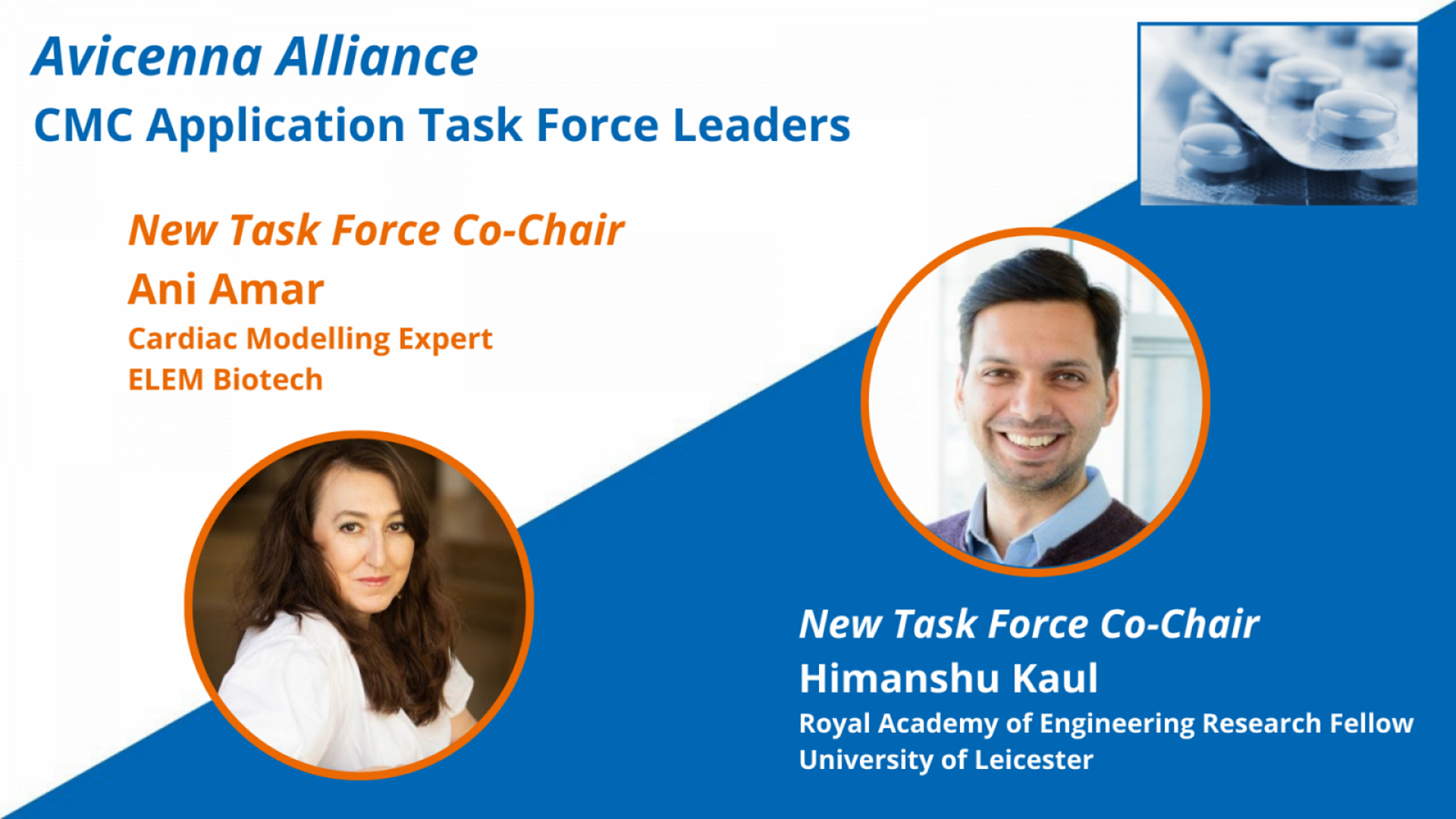 Ani Amar and Himanshu Kaul are the new CMC Application TF Co-Chairs